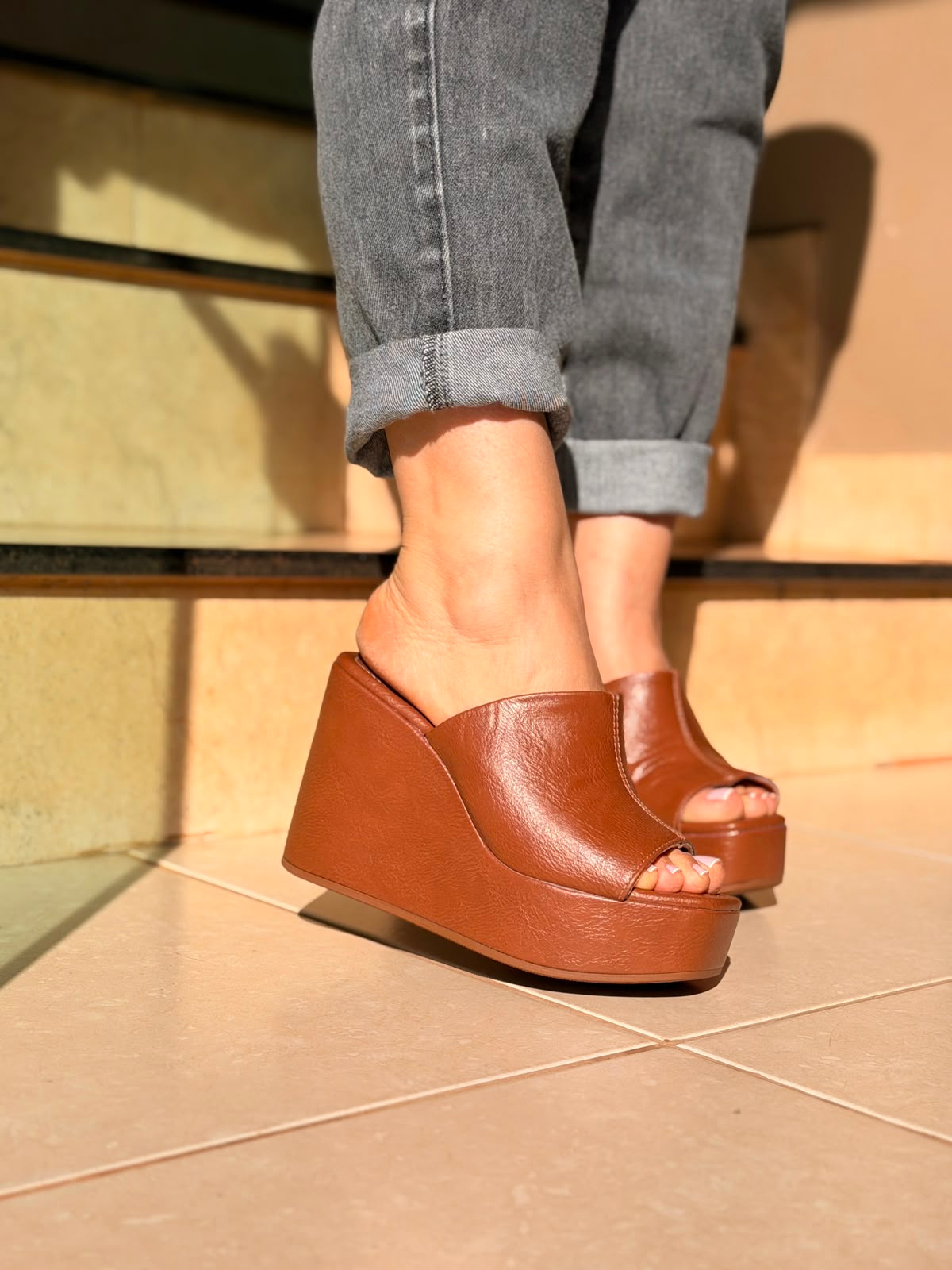 Tamanco Feminino Vizzano Plataforma Caramelo - Imagem 4